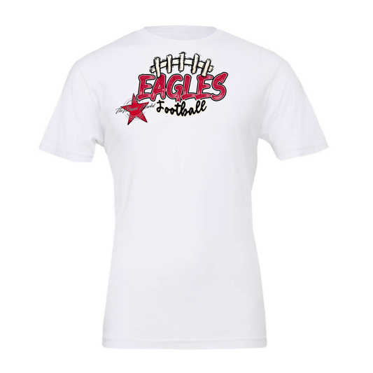 Eagles Scratchy Varsity Football Design-Red