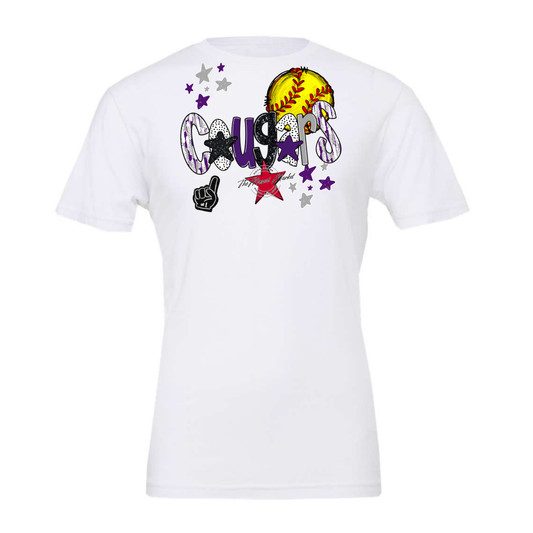 Cougars Softball Scrape-Purple-Grey