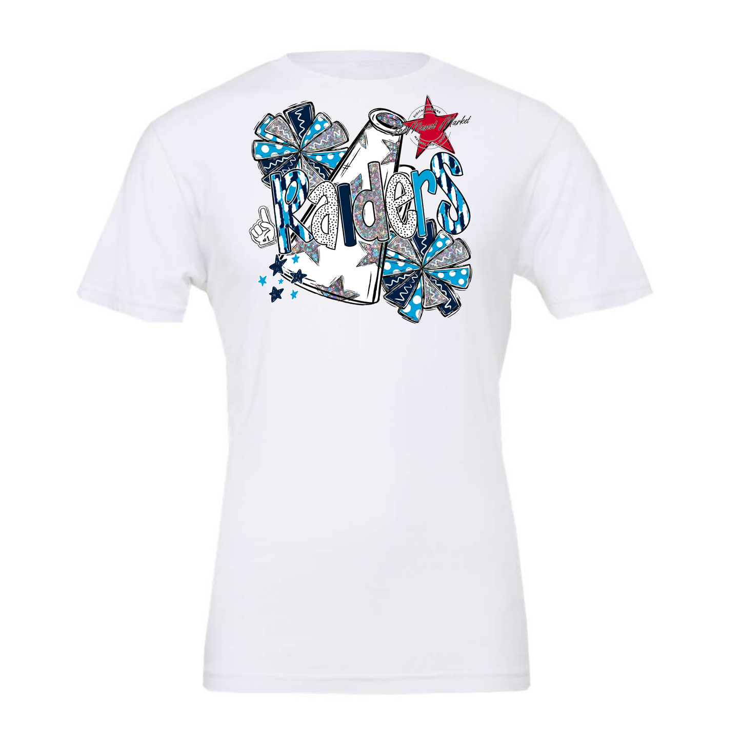 Raiders Cheer Megaphone Scrape-Navy-Carolina Blue