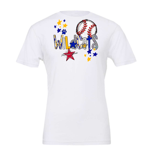 Wildcats Baseball Scrape-Blue-Yellow