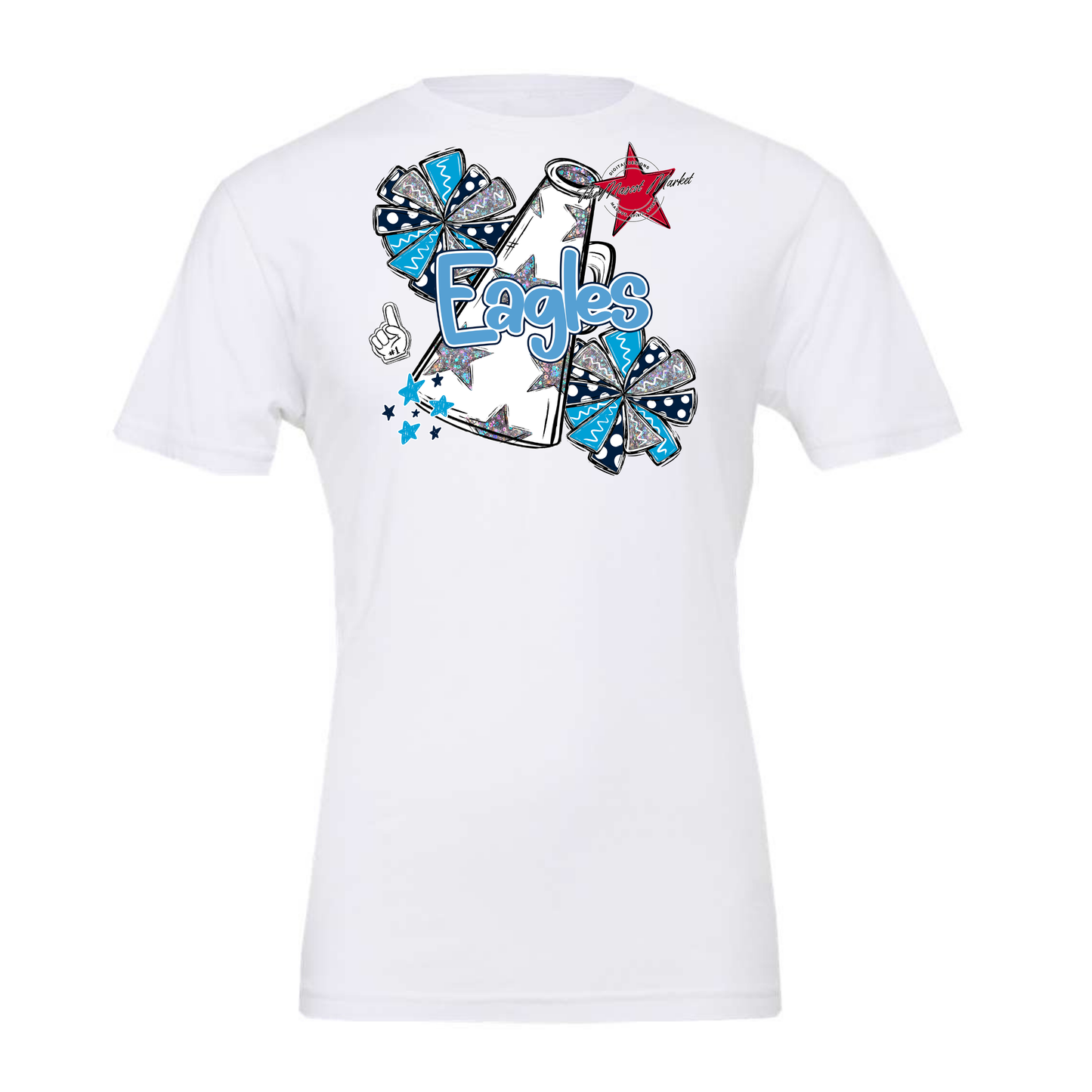 Eagles Alpha Cheer Megaphone-Navy-Carolina Blue