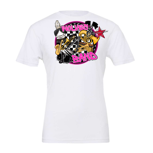 Wolves Circle Band Design-Pink