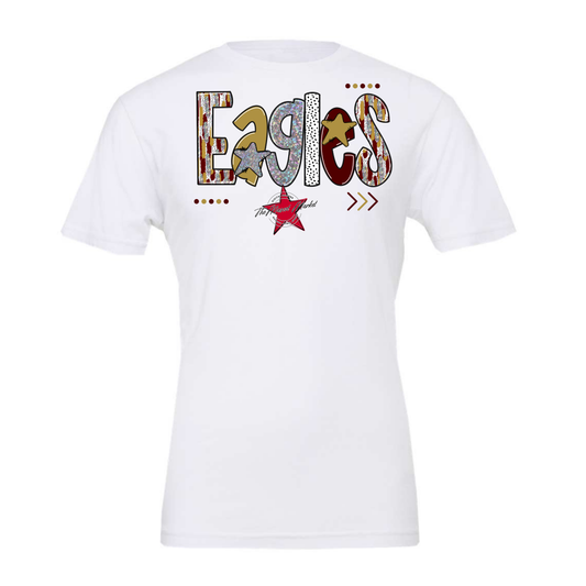 Eagles Brushstroke Alpha Design-Maroon-Gold