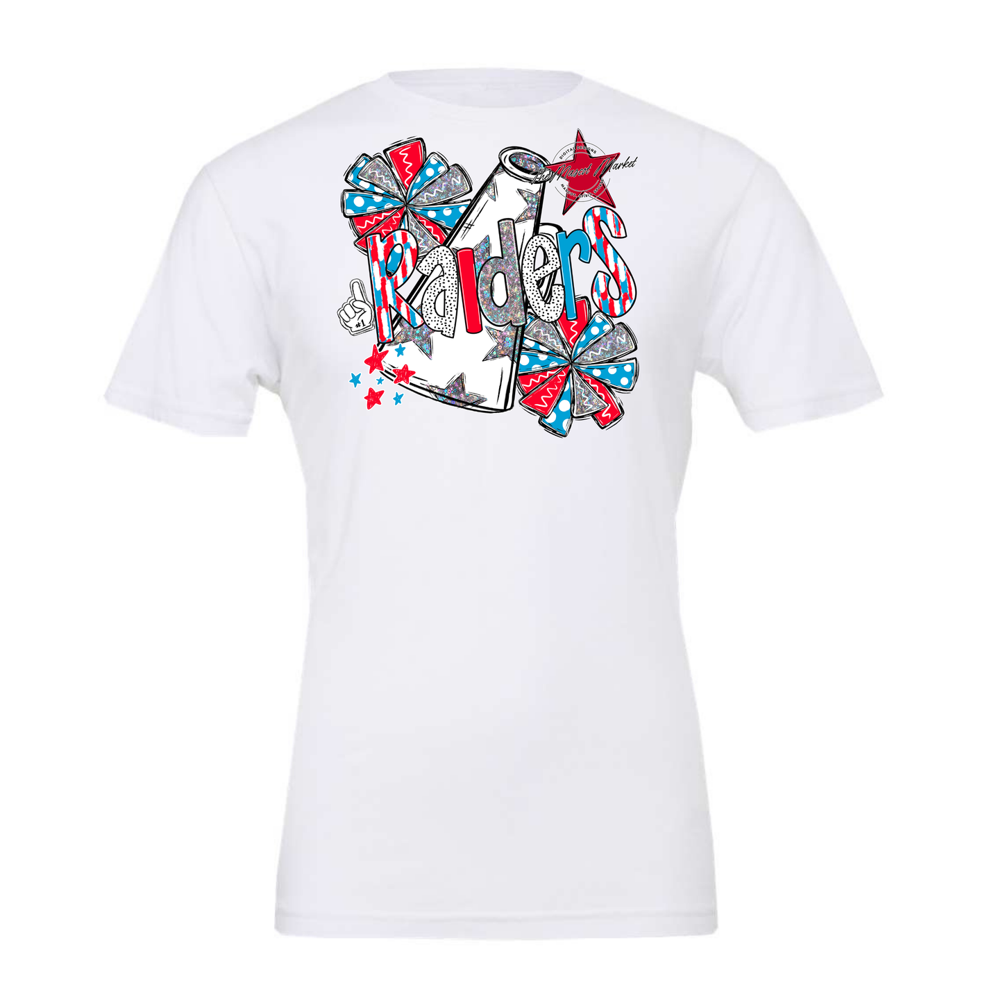 Raiders Cheer Megaphone Scrape-Carolina Blue-Red