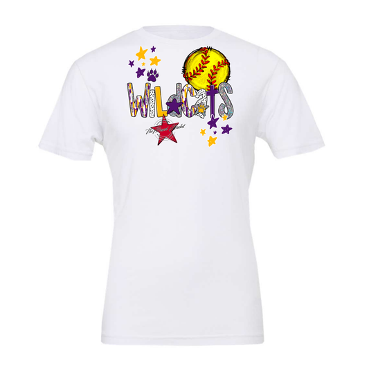 Wildcats Softball Scrape-Purple-Yellow