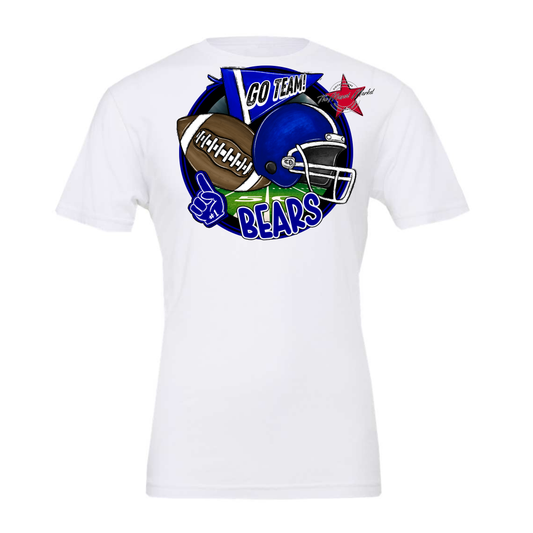 Bears Circle Football Design-Blue