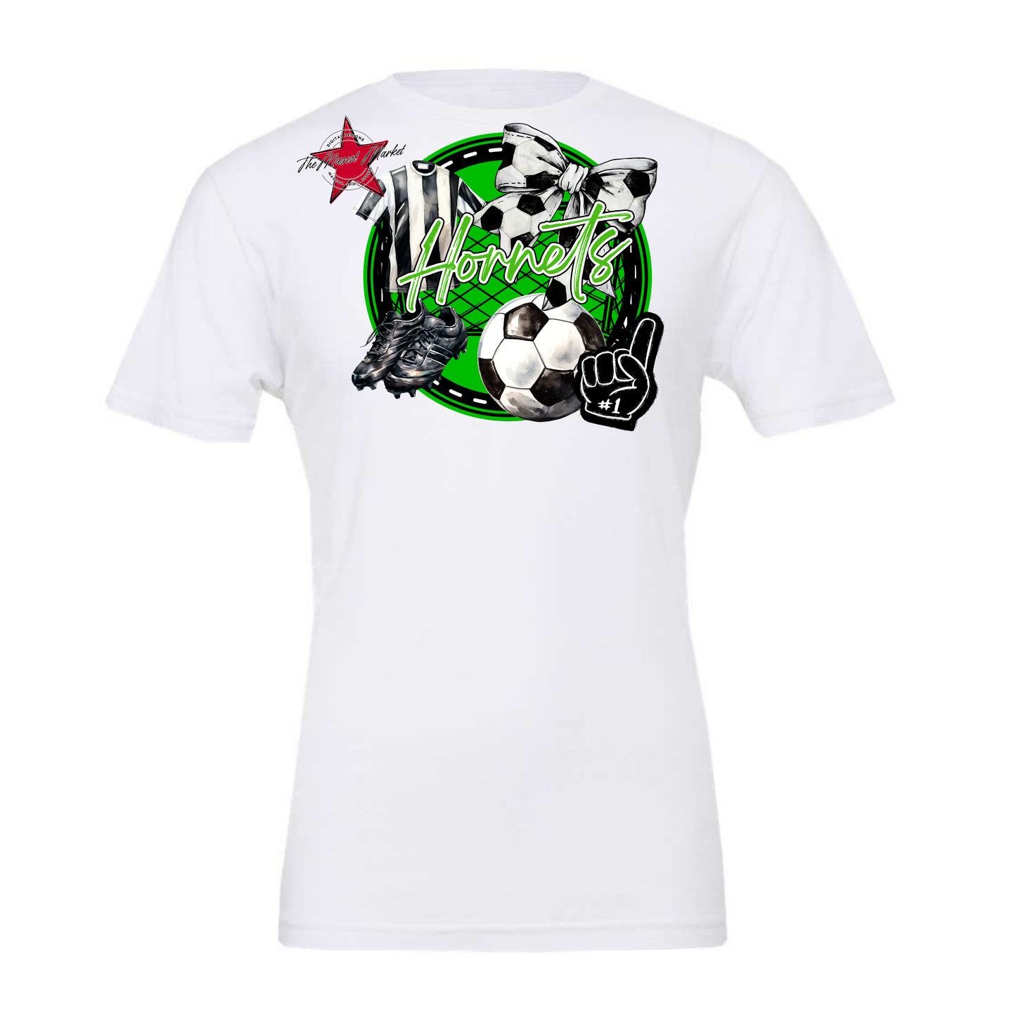 Hornets Circle Soccer Design-Bright Green
