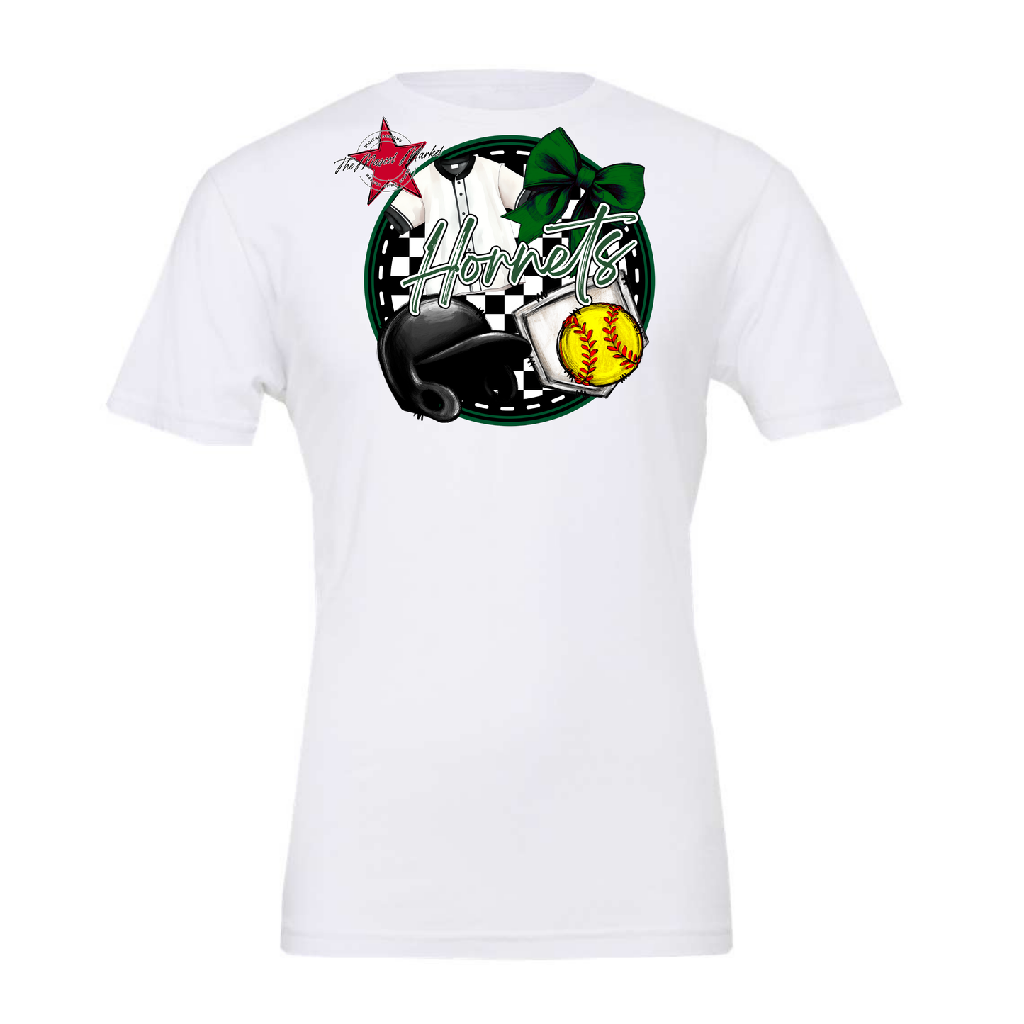 Hornets Circle Softball Design-Green