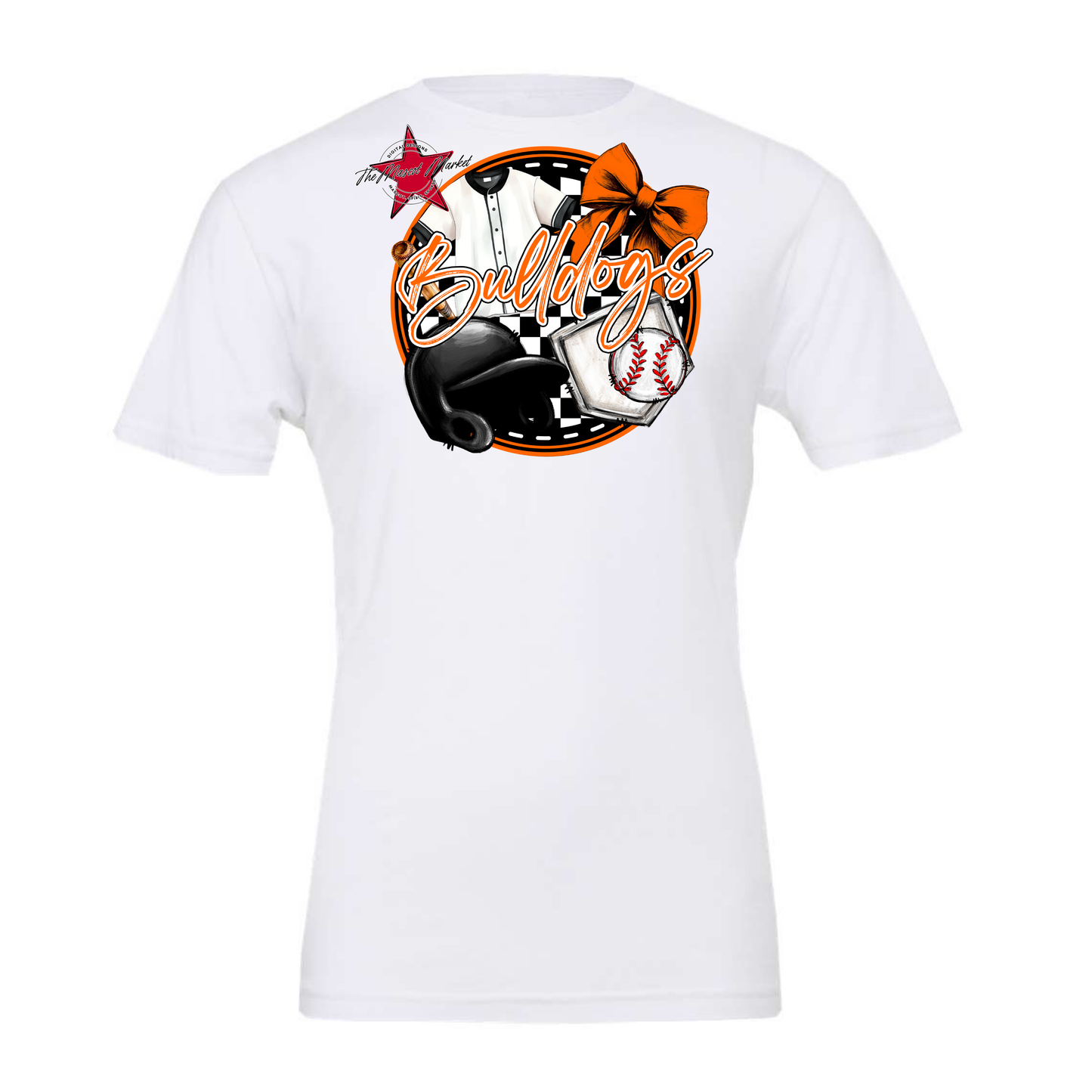 Bulldogs Circle Baseball Design-Orange