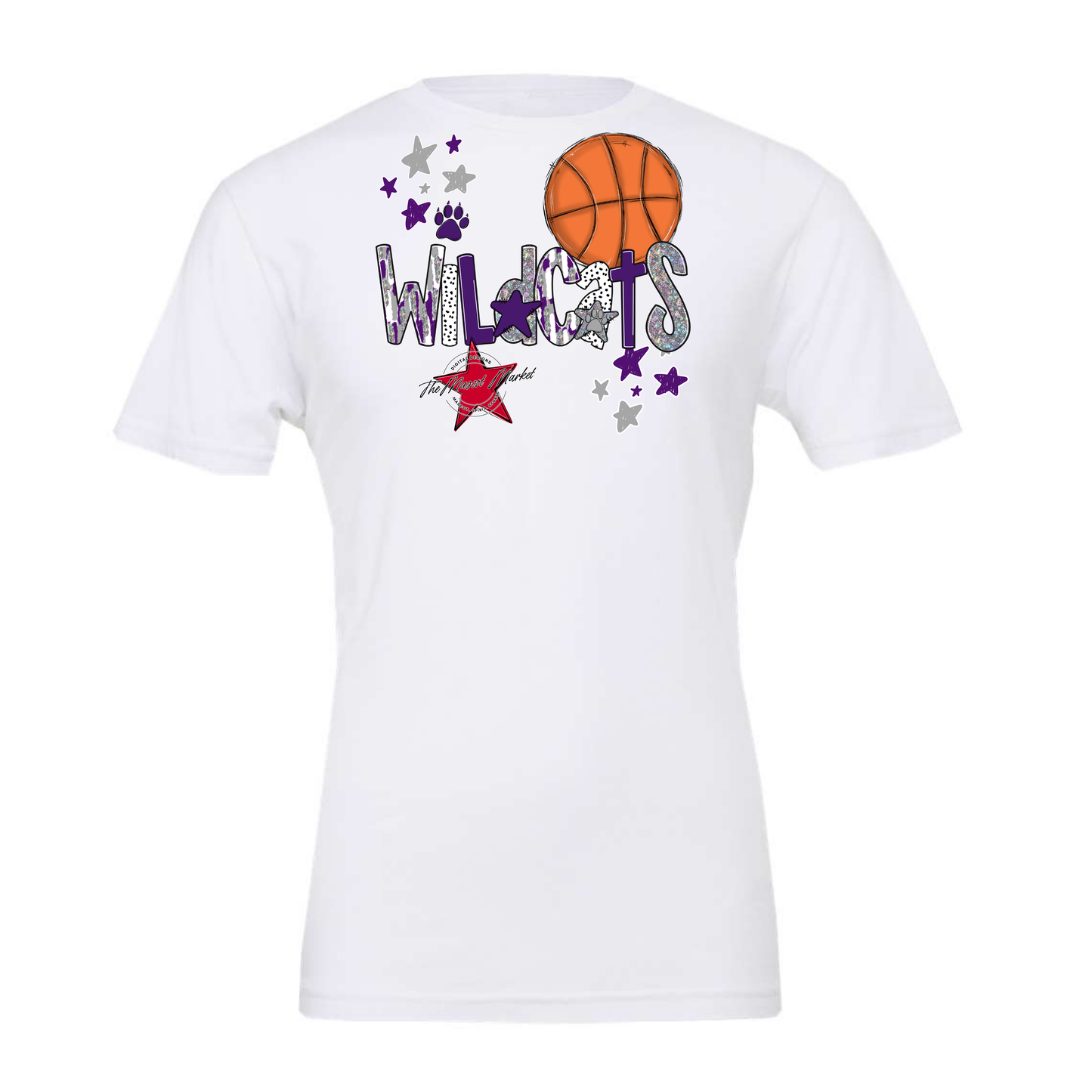 Wildcats Basketball Scrape-Purple-Grey