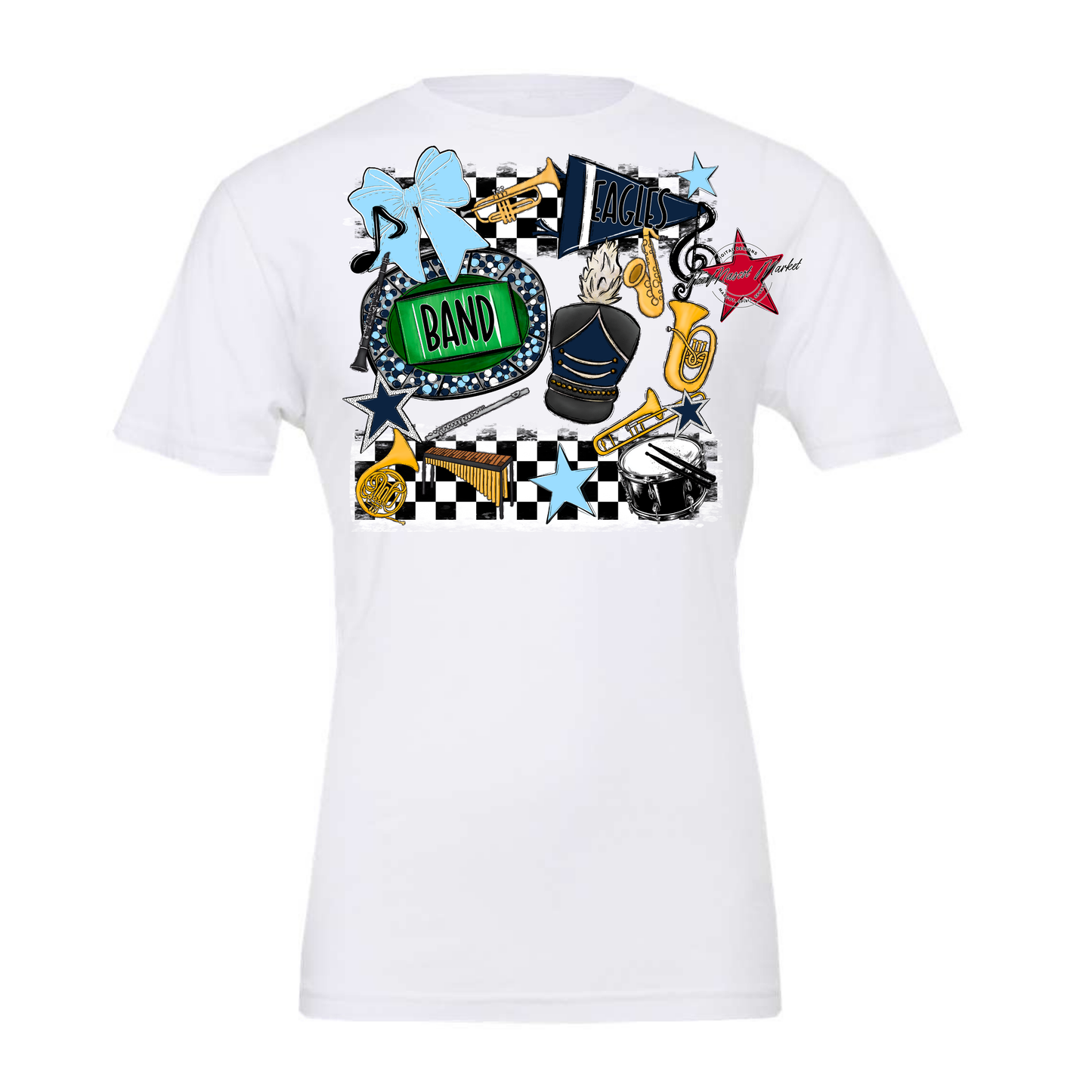Eagles Band Checkers Design-Navy-Columbia Blue