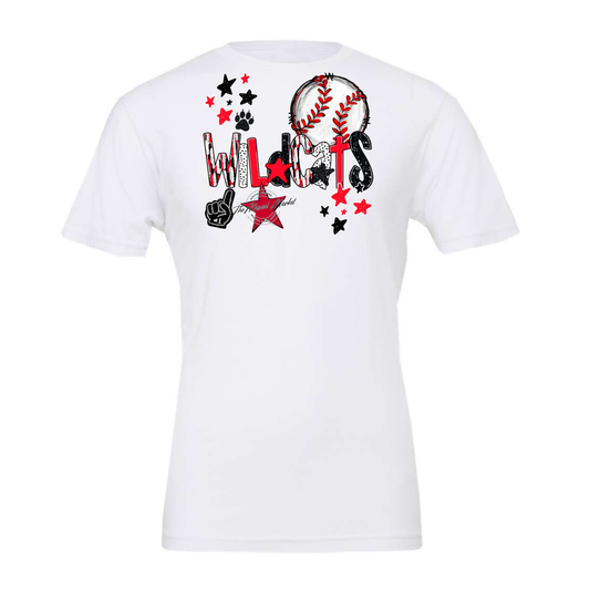 Wildcats Baseball Scrape-Bright Red