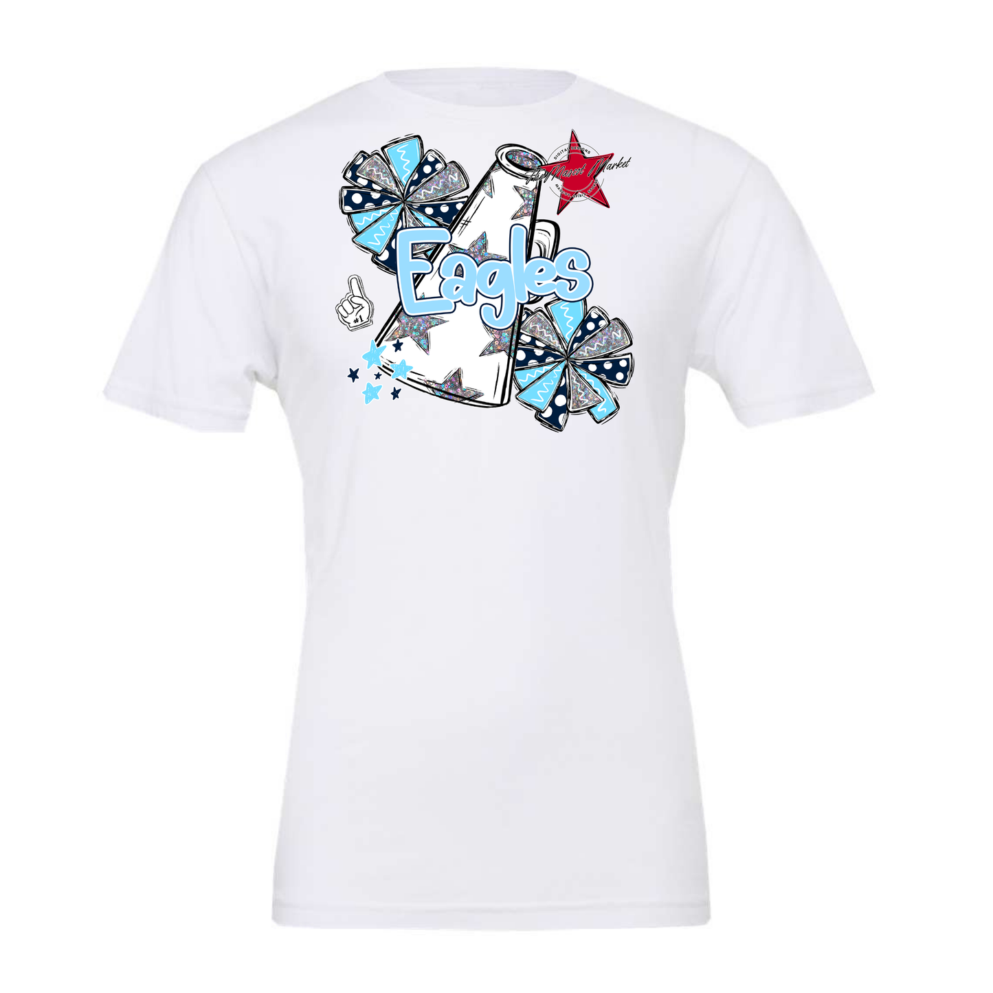 Eagles Alpha Cheer Megaphone-Navy-Columbia Blue