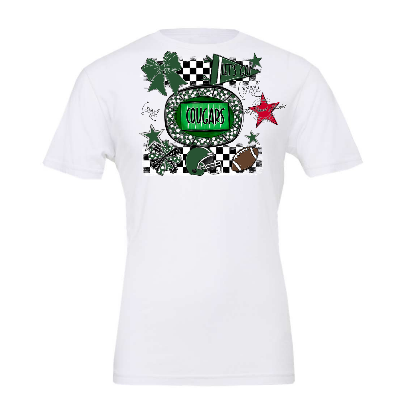 Cougars Checkers Spirit Design-Green