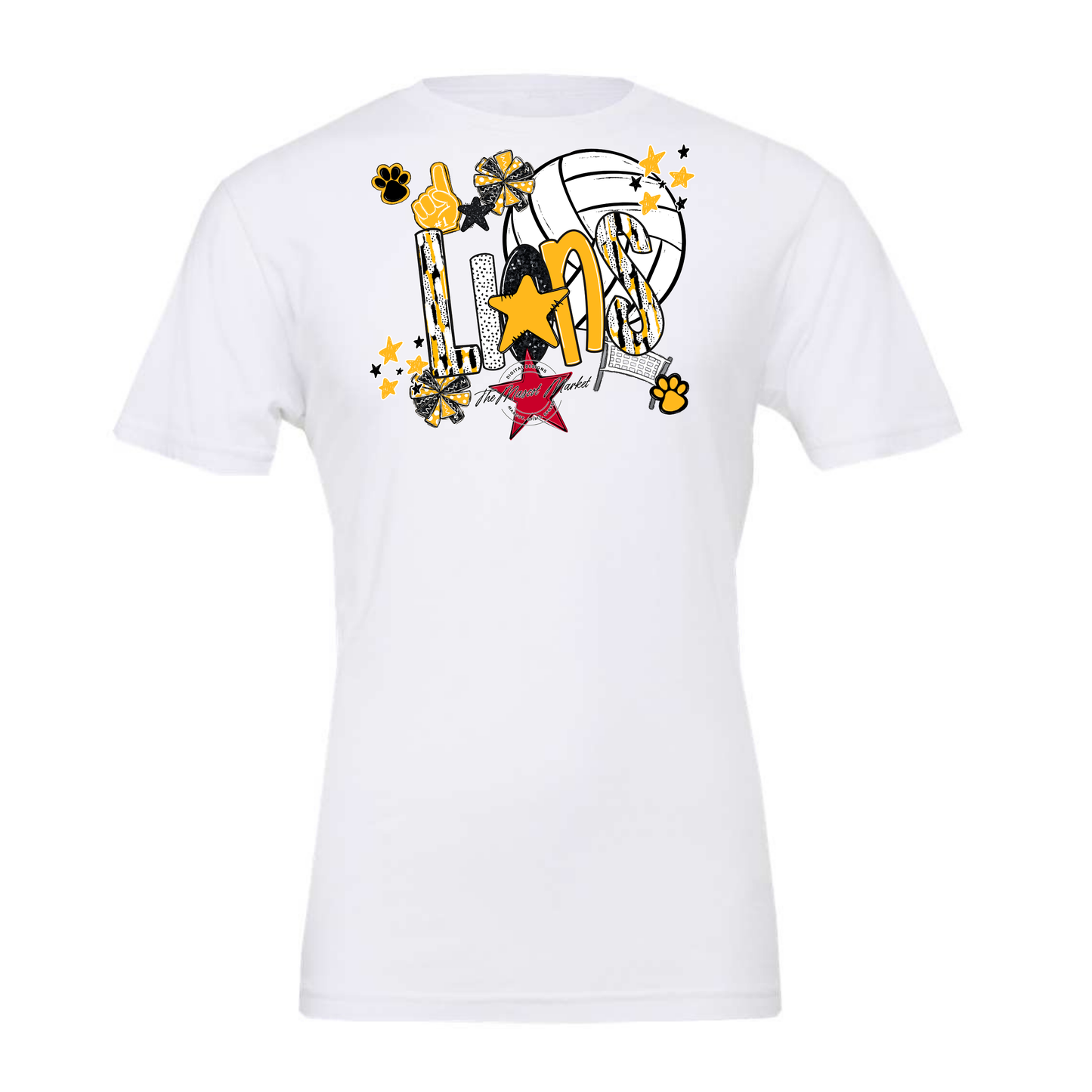 Lions Volleyball Scrape-Yellow