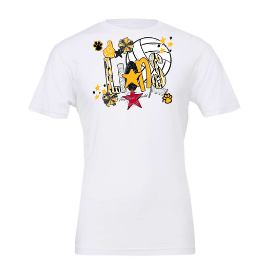 Lions Volleyball Scrape-Yellow