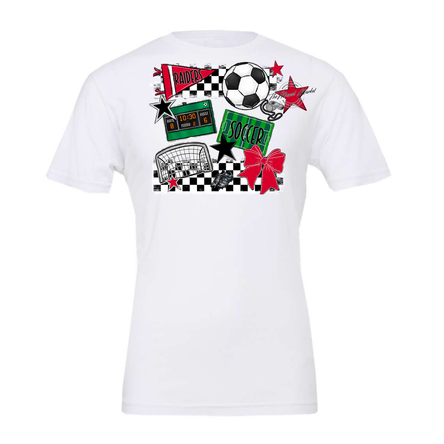 Raiders Soccer Checkers Design-Red