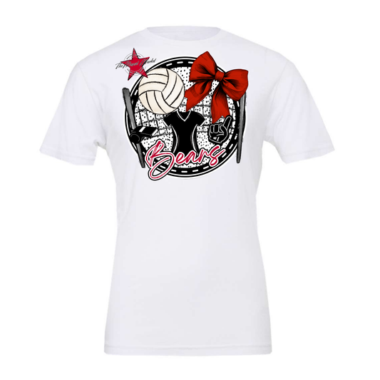 Bears Circle Volleyball Design-Red