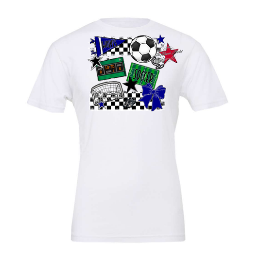 Wolves Checkers Soccer Spirit Design-Blue