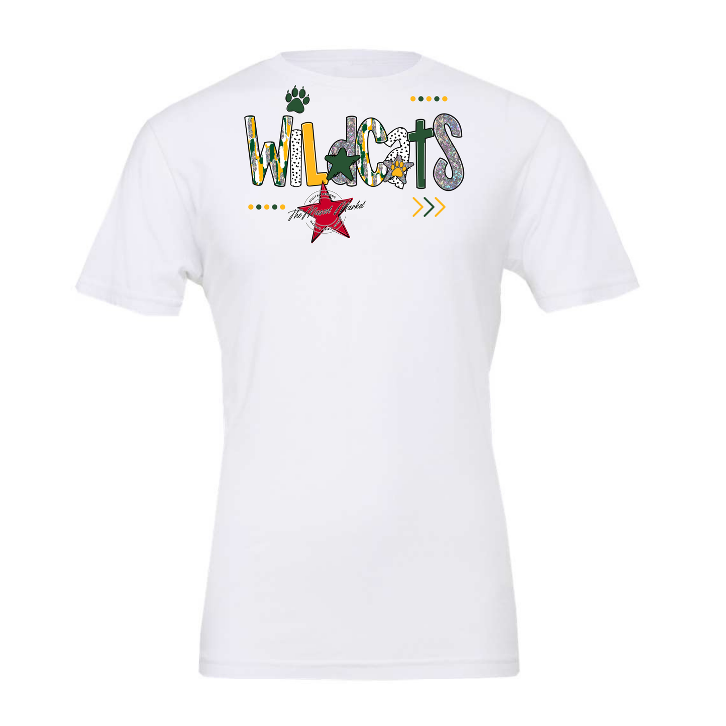 Wildcats Brushstroke Alpha w Arrows-Green-Yellow