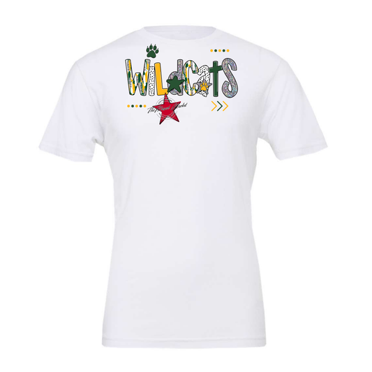 Wildcats Brushstroke Alpha w Arrows-Green-Yellow