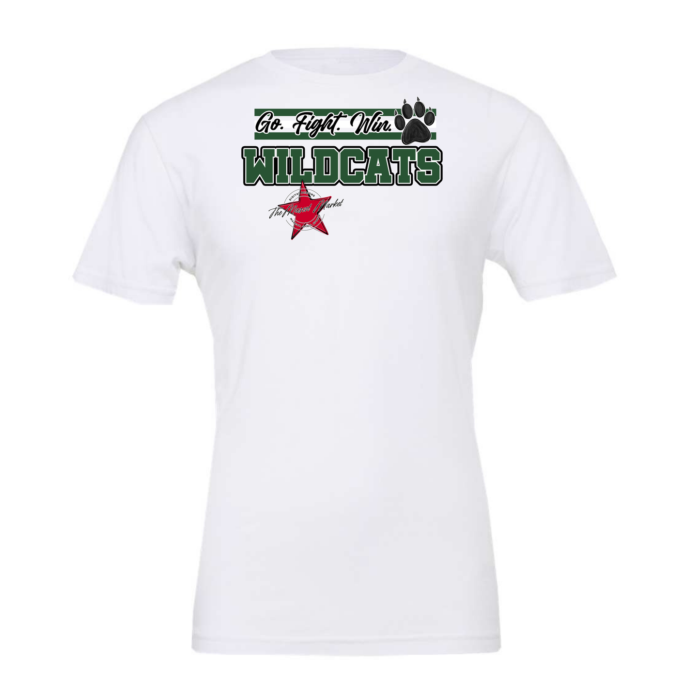Wildcats Go Fight Win Mascot Lines-Green
