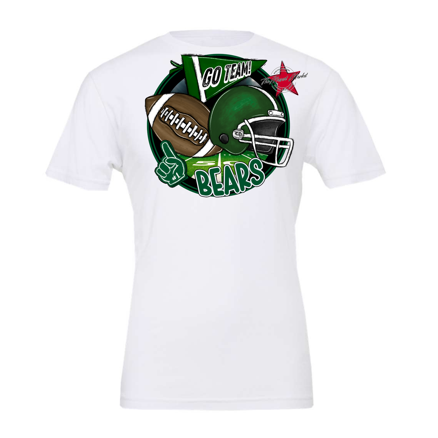 Bears Circle Football Design-Green