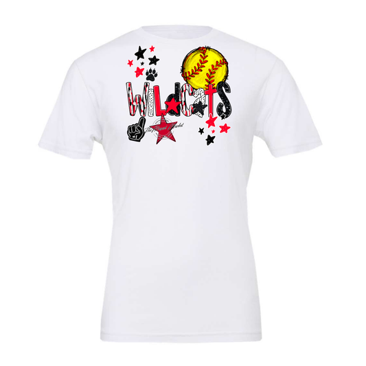 Wildcats Softball Scrape-Bright Red