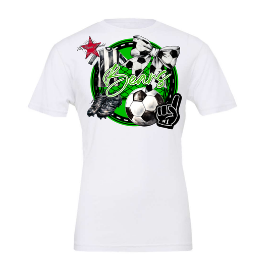 Bears Circle Soccer Design-Bright Green