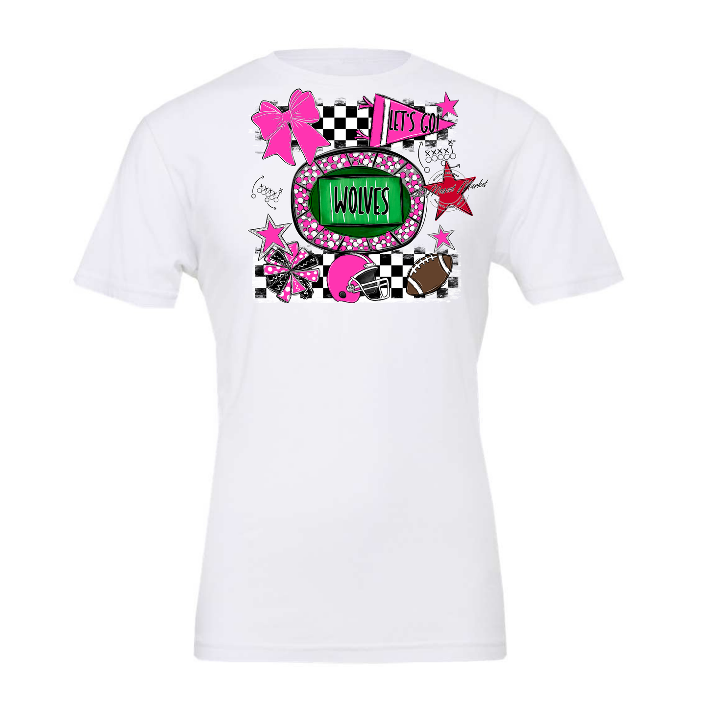 Wolves Checkers Spirit Design-Pink