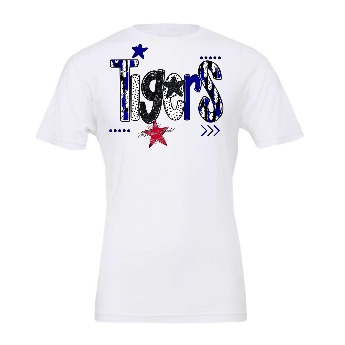 Tigers Brushstroke Alpha w Arrows-Blue