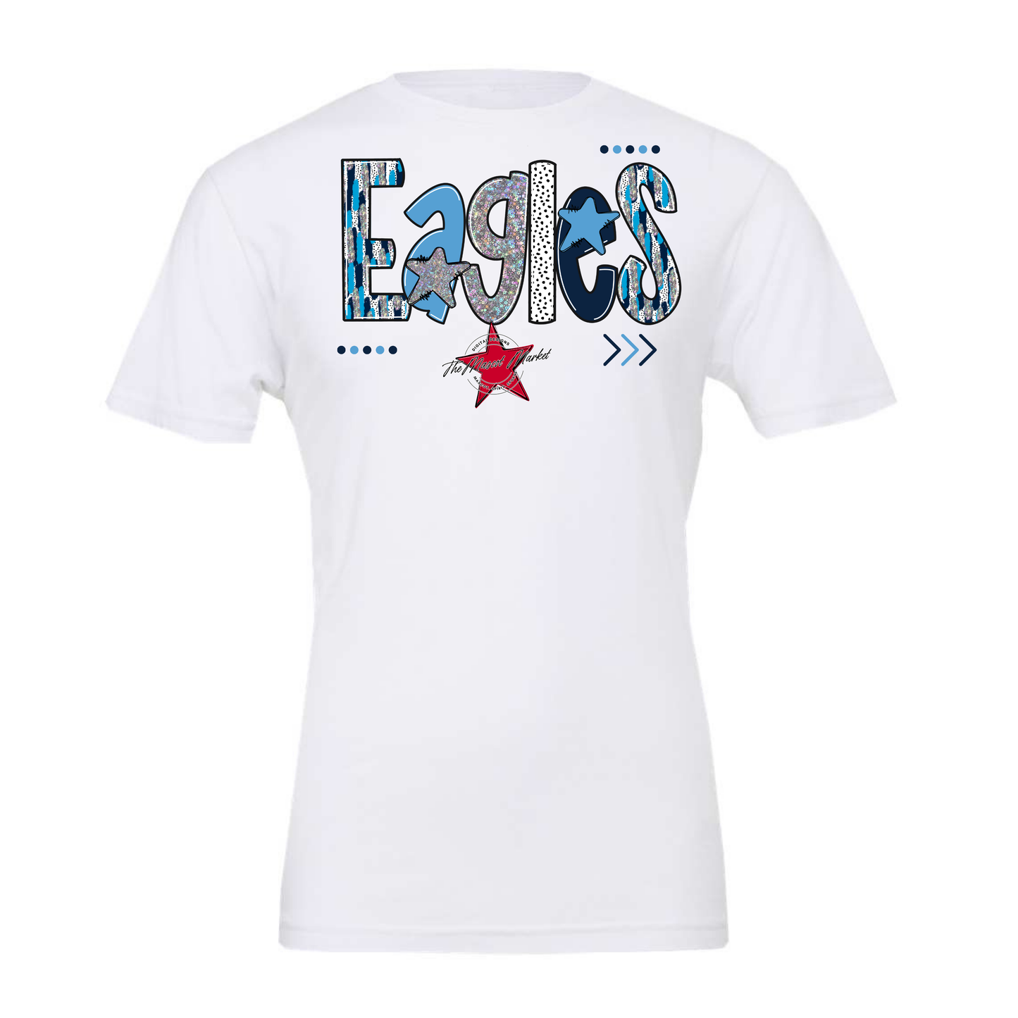 Eagles Brushstroke Alpha Design-Navy-Carolina Blue