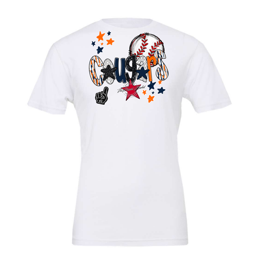 Cougars Baseball Scrape-Navy-Orange