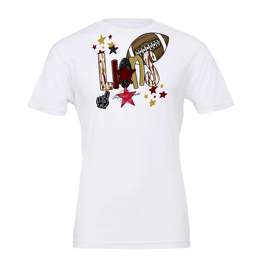 Lions Football Scrape-Maroon-Gold