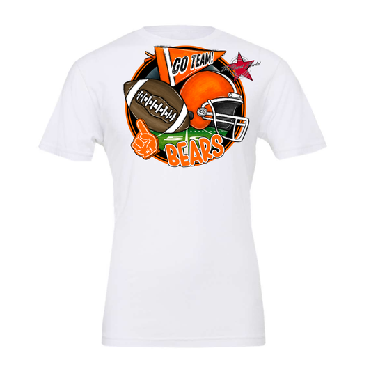 Bears Circle Football Design-Orange