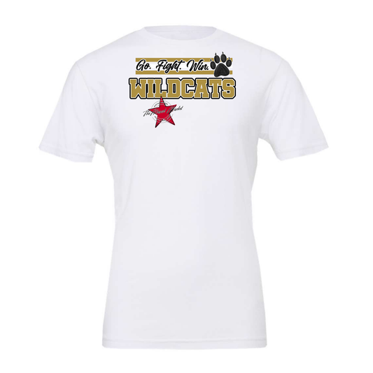 Wildcats Go Fight Win Mascot Lines-Gold