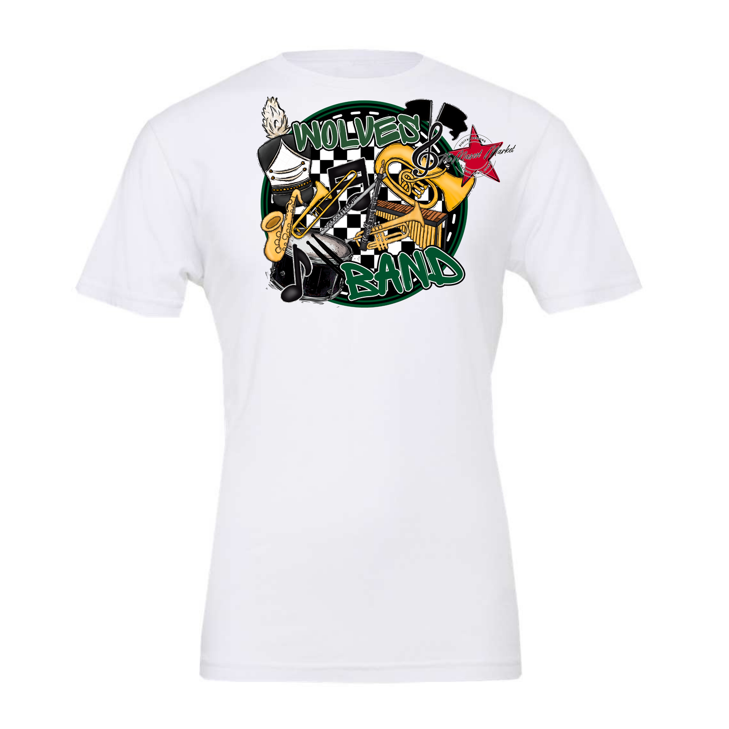 Wolves Circle Band Design-Green