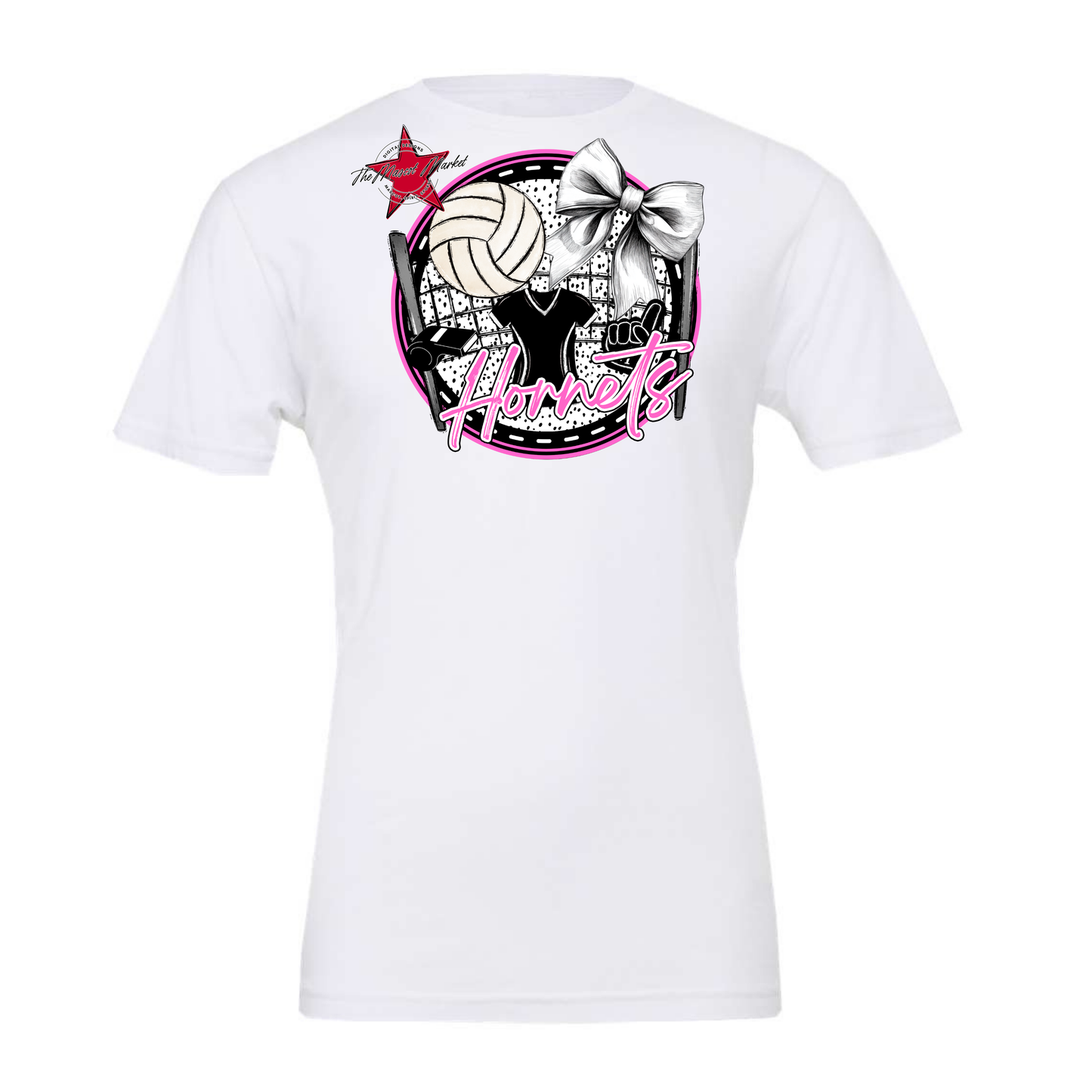 Hornets Circle Volleyball Design-Baby Pink