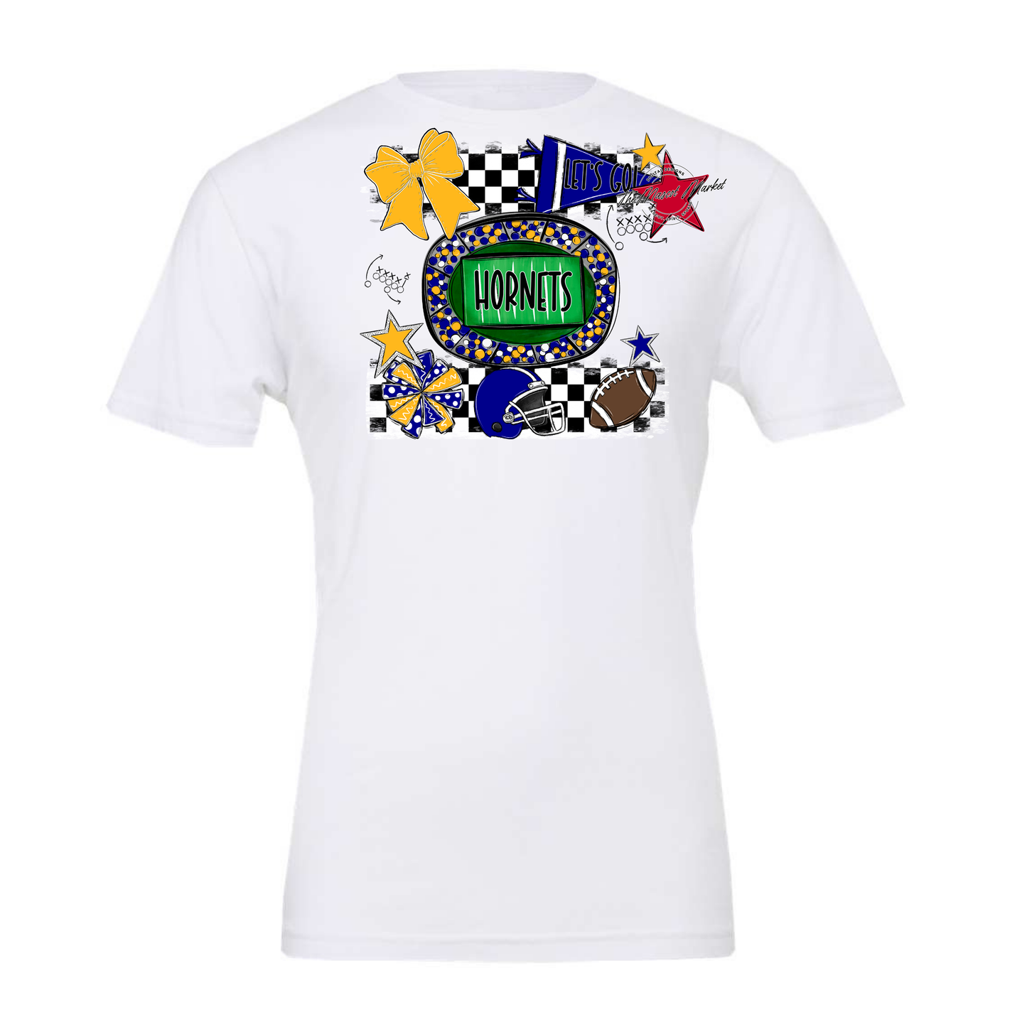 Hornets Checkers Spirit Design-Blue-Yellow