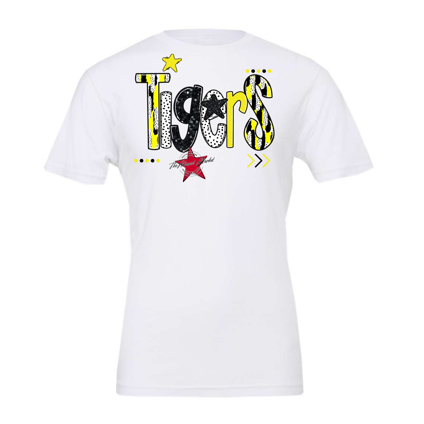 Tigers Brushstroke Alpha w Arrows-Bright Yellow