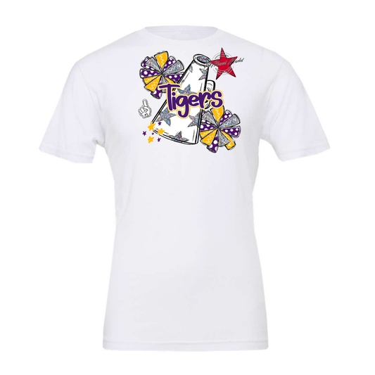 Tigers Alpha Megaphone Design-Purple-Yellow