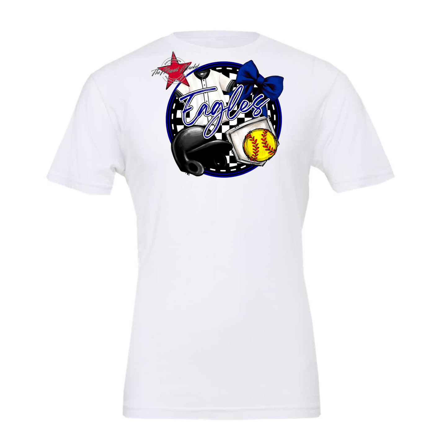 Eagles Circle Softball Design-Blue