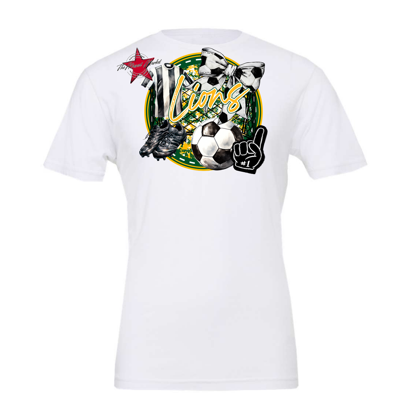 Lions Circle Soccer Design-Green-Yellow