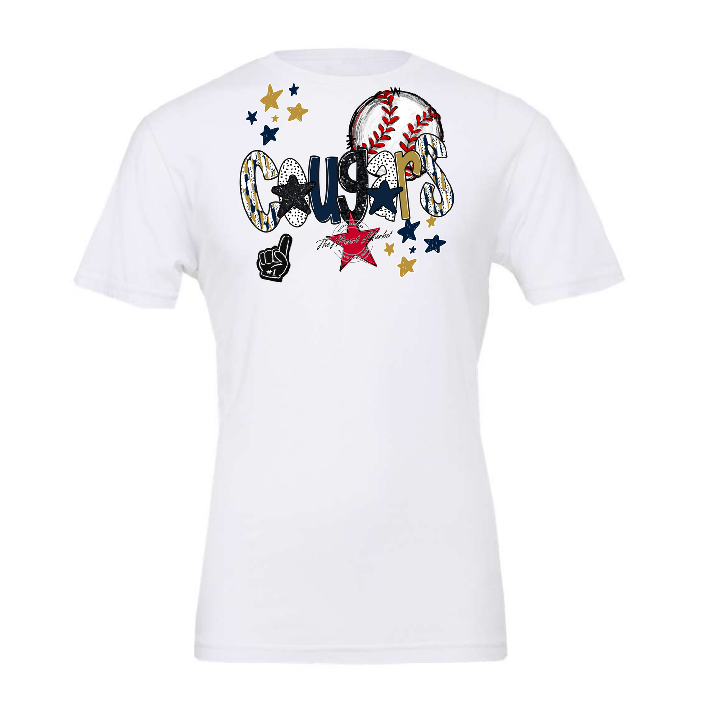 Cougars Baseball Scrape-Navy-Gold