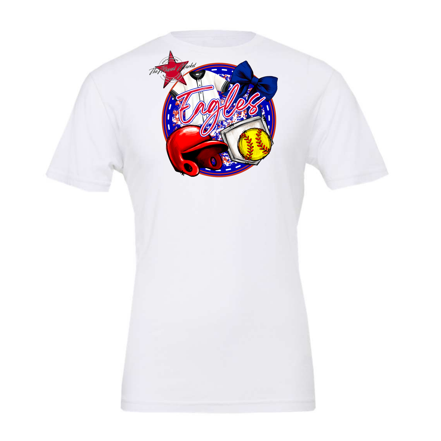 Eagles Circle Softball Design-Blue-Red