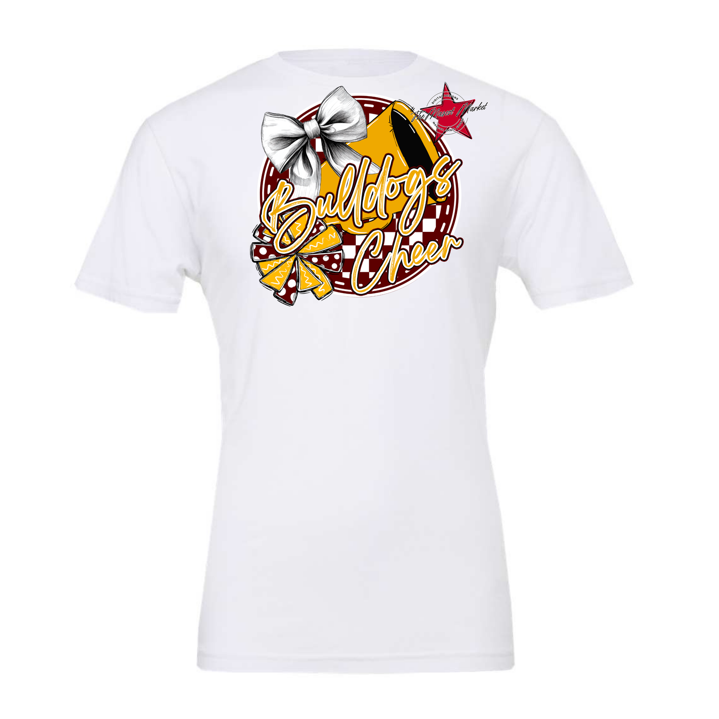 Bulldogs Circle Cheer Design-Maroon-Yellow