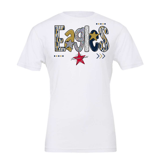 Eagles Brushstroke Alpha Design-Navy-Gold