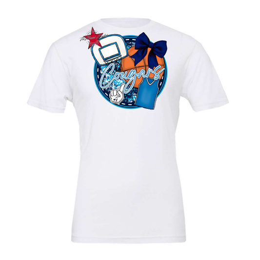 Cougars Circle Basketball Design-Navy-Carolina Blue