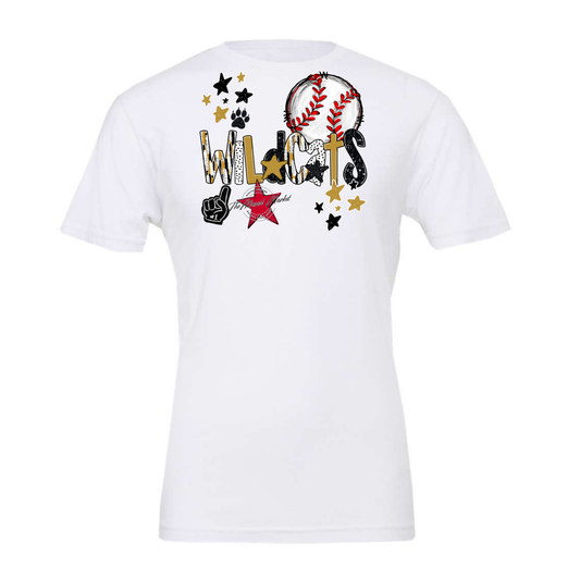 Wildcats Baseball Scrape-Gold