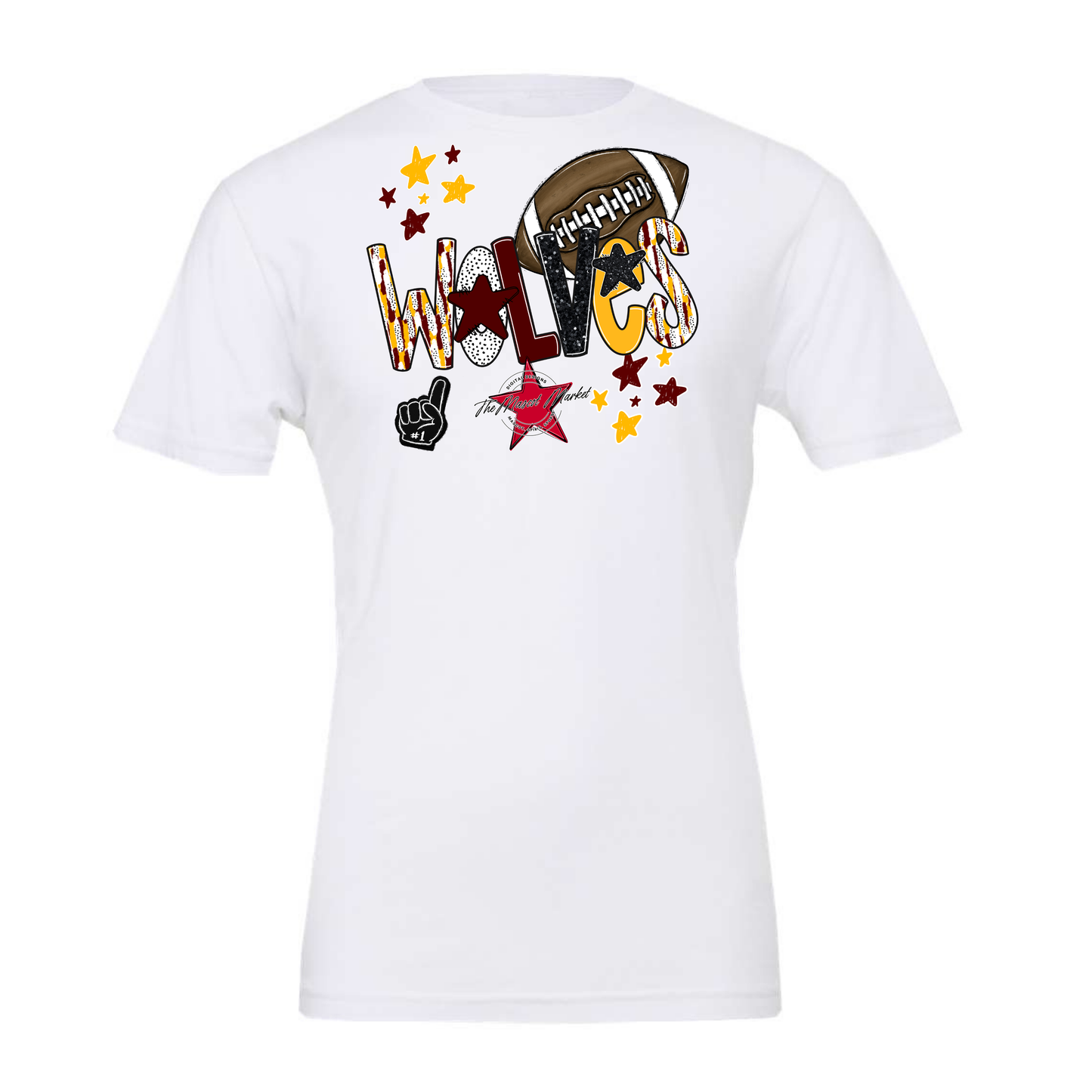 Wolves Football Scrape-Maroon-Yellow